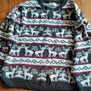 Forest Green Fair Isle Reindeer Sweater - Women